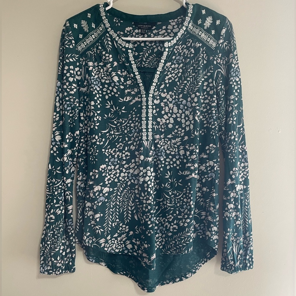 Lucky Brand Floral Long Sleeve Blouse